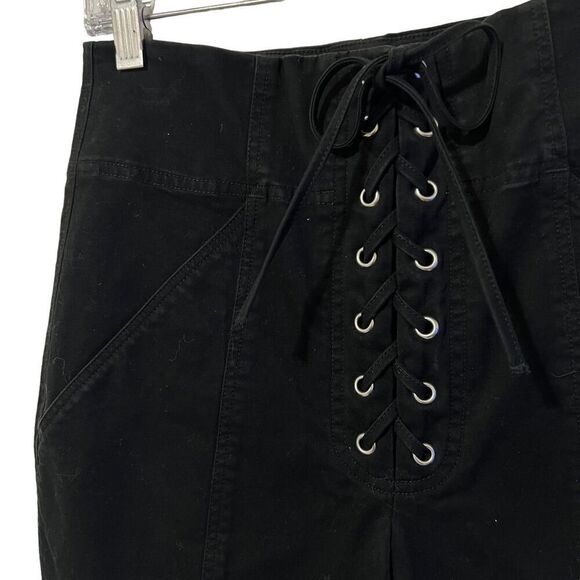 A.L.C. High Waist Crop Ankle Small NWT !! Lace Up Fly Black Pant Sz 4 - Picture 7 of 14